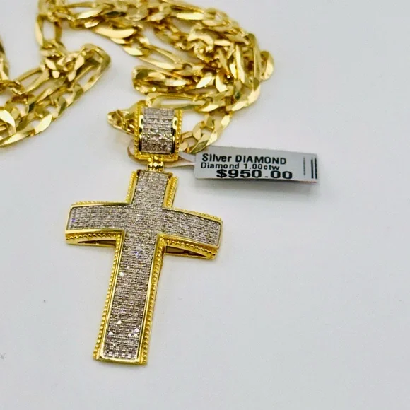 FREE Appraisal with this Stunning 1 carat real diamond cross pendant for men, - Picture 3 of 7